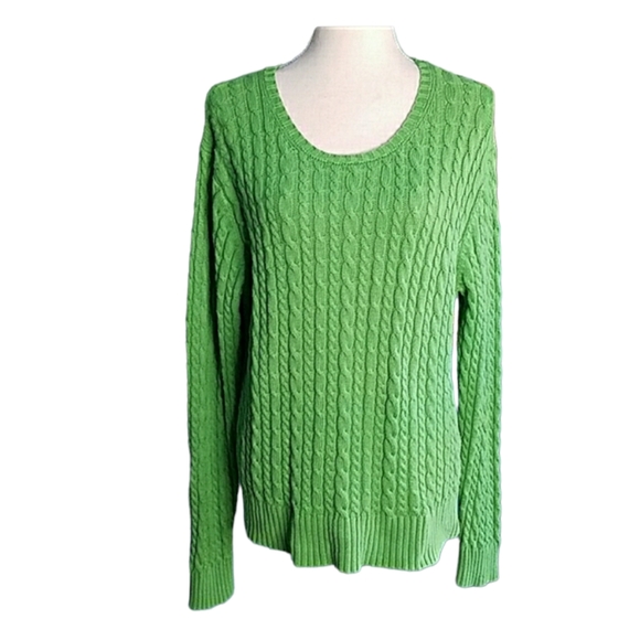 GAP Sweaters - Gap Green Cable Knit Stretch Longsleeve Sweater